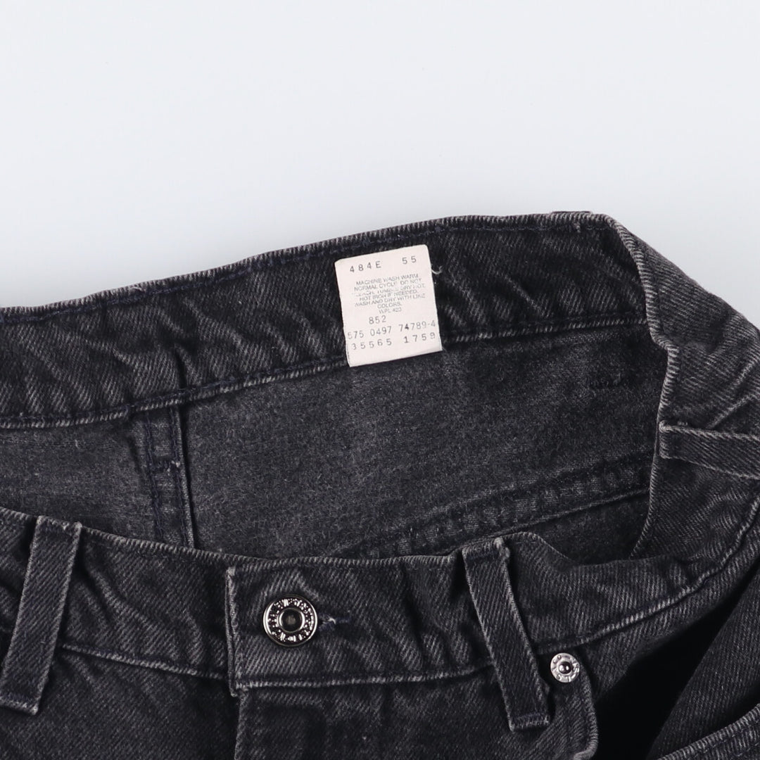 90'S Vintage Levi's 565 Wide Leg Black Denim Shorts, Made in USA, Men's Size 34 cotton black type Vintage Second Hand