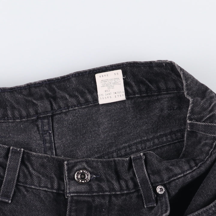 90'S Vintage Levi's 565 Wide Leg Black Denim Shorts, Made in USA, Men's Size 34 cotton black type Vintage Second Hand