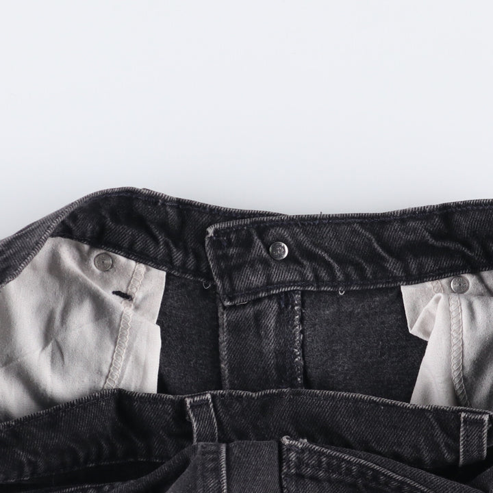 90'S Vintage Levi's 565 Wide Leg Black Denim Shorts, Made in USA, Men's Size 34 cotton black type Vintage Second Hand