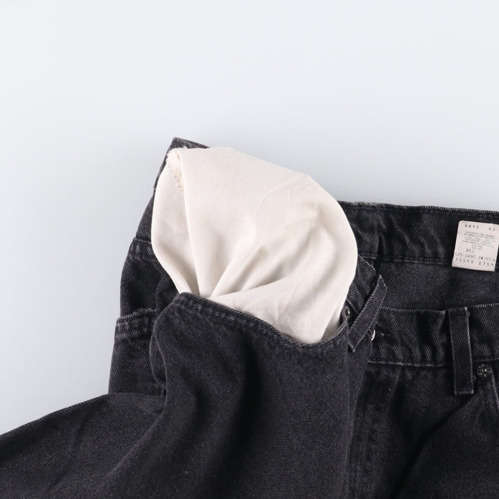 90'S Vintage Levi's 565 Wide Leg Black Denim Shorts, Made in USA, Men's Size 34 cotton black type Vintage Second Hand