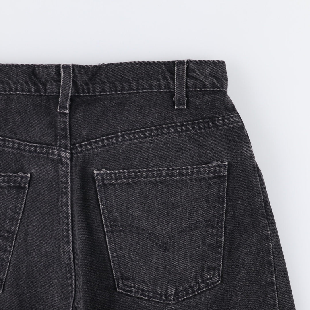 90'S Vintage Levi's 565 Wide Leg Black Denim Shorts, Made in USA, Men's Size 34 cotton black type Vintage Second Hand