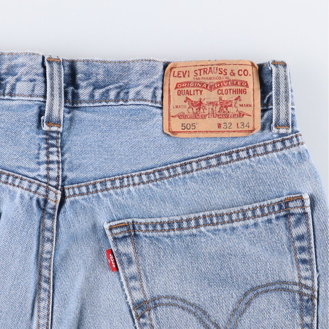 Levi's 505 REGULAR FIT tapered denim pants for men, size w33 cotton blue type Vintage Second Hand