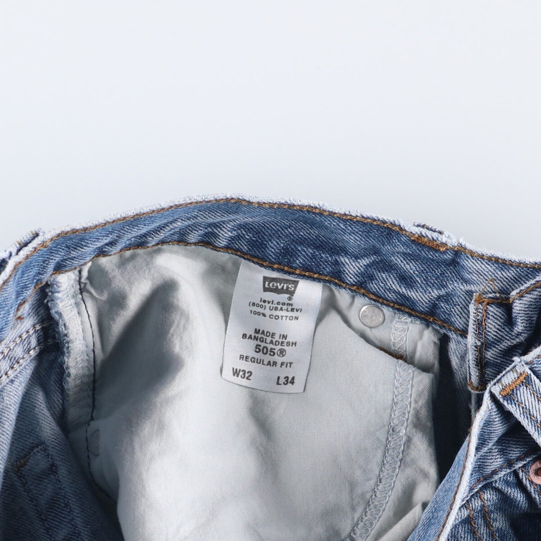 Levi's 505 REGULAR FIT tapered denim pants for men, size w33 cotton blue type Vintage Second Hand