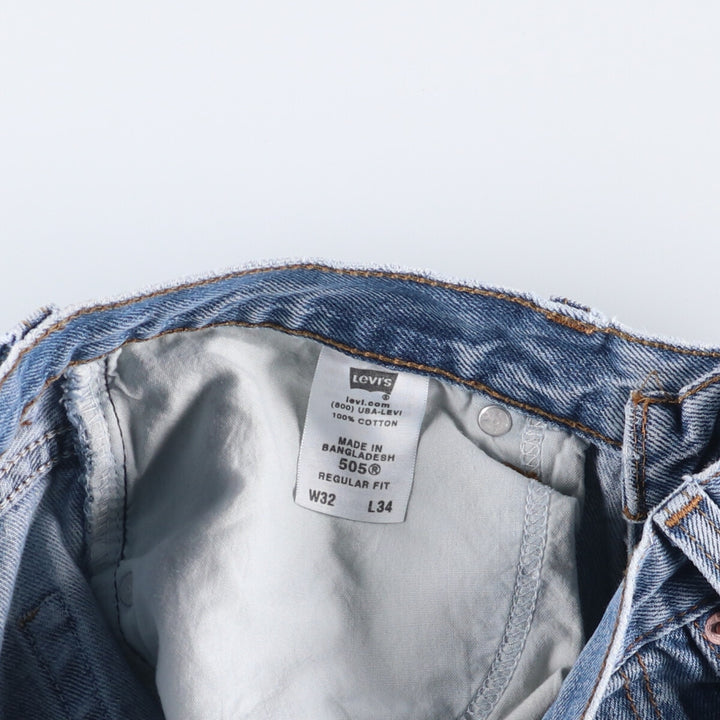 Levi's 505 REGULAR FIT tapered denim pants for men, size w33 cotton blue type Vintage Second Hand