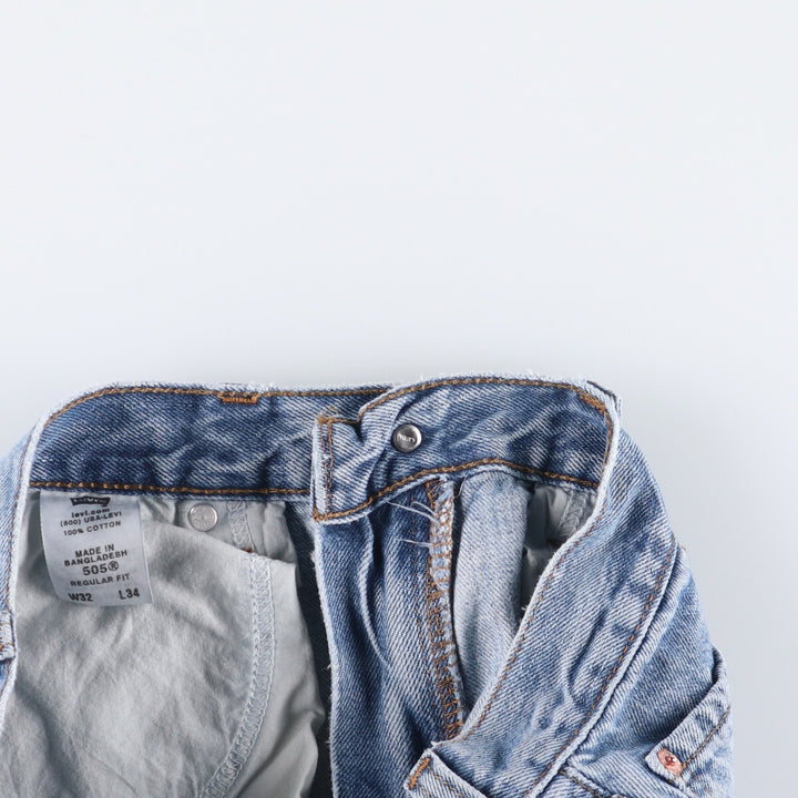 Levi's 505 REGULAR FIT tapered denim pants for men, size w33 cotton blue type Vintage Second Hand
