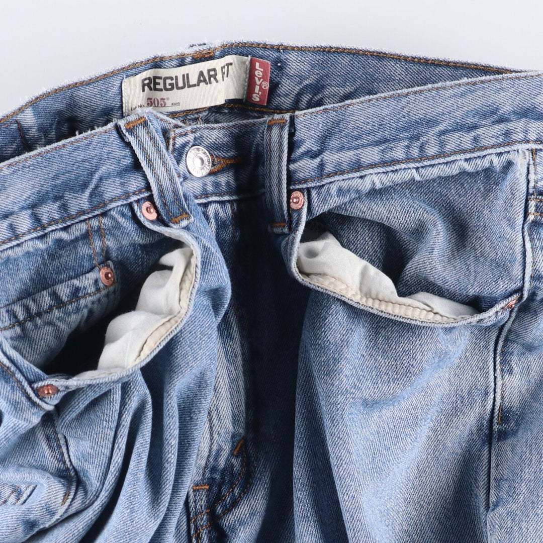 Levi's 505 REGULAR FIT tapered denim pants for men, size w33 cotton blue type Vintage Second Hand