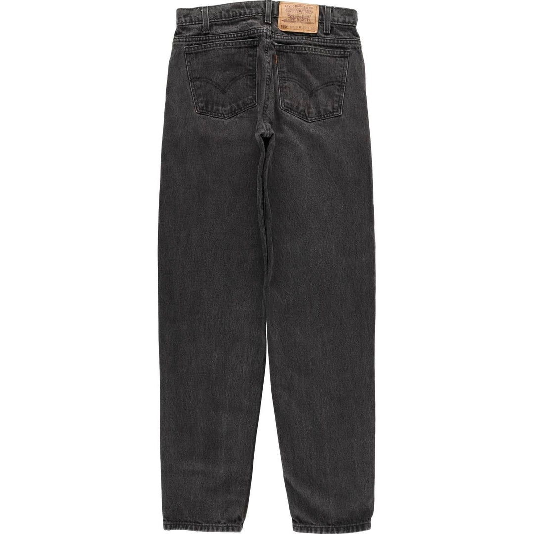 90'S Levi's 550 Relaxed Fit Tapered Leg Denim Pants with Orange Tab, Women's Size L (W30) cotton black type Vintage Second Hand