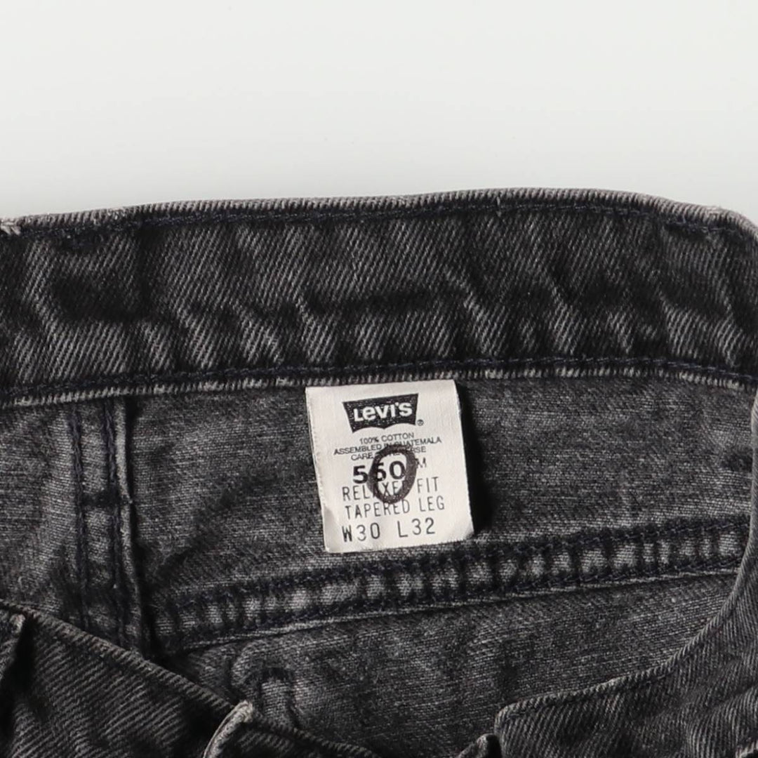 90'S Levi's 550 Relaxed Fit Tapered Leg Denim Pants with Orange Tab, Women's Size L (W30) cotton black type Vintage Second Hand