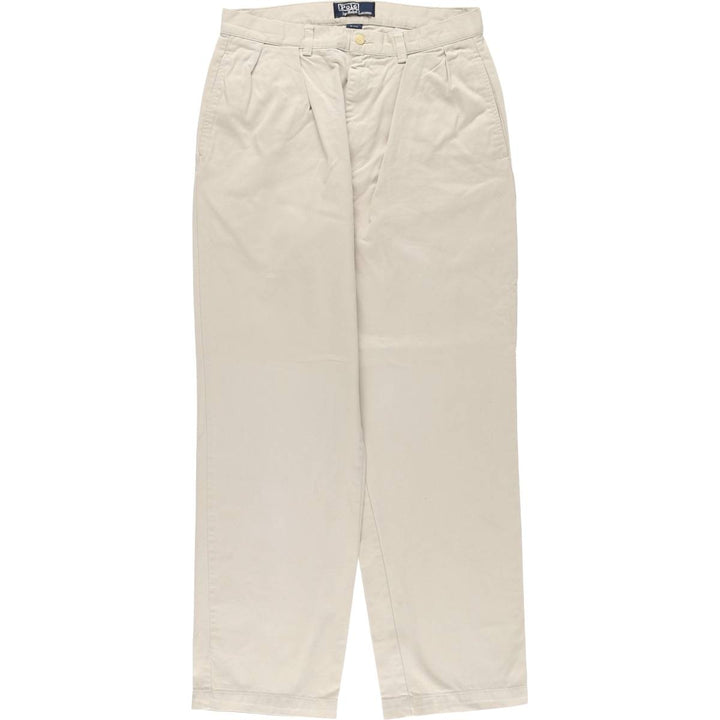 Ralph Lauren POLO by Ralph Lauren Two-pleat Chino Pants, Women's XL (W32) cotton Beige type Vintage Second Hand
