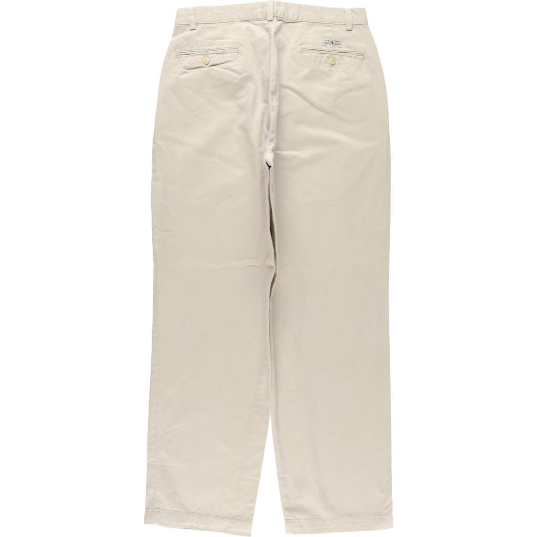 Ralph Lauren POLO by Ralph Lauren Two-pleat Chino Pants, Women's XL (W32) cotton Beige type Vintage Second Hand