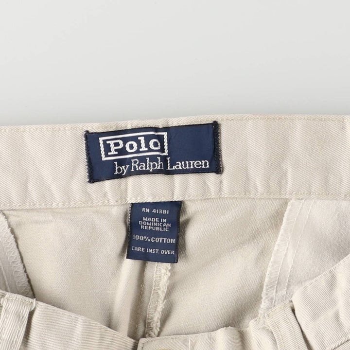 Ralph Lauren POLO by Ralph Lauren Two-pleat Chino Pants, Women's XL (W32) cotton Beige type Vintage Second Hand
