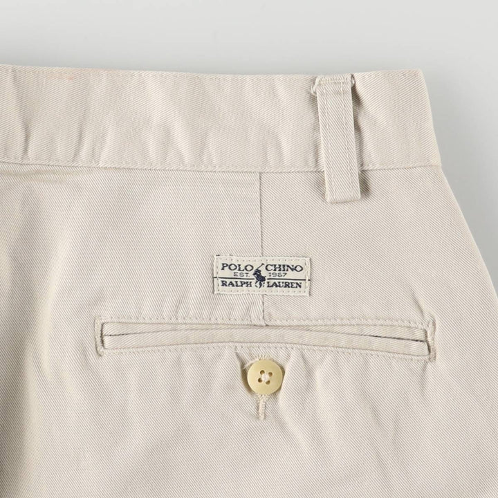 Ralph Lauren POLO by Ralph Lauren Two-pleat Chino Pants, Women's XL (W32) cotton Beige type Vintage Second Hand