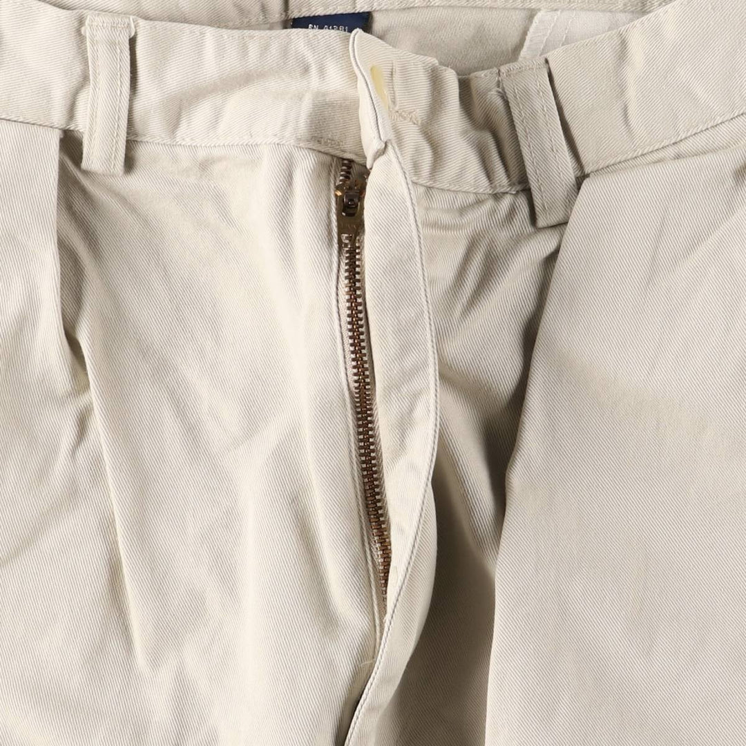 Ralph Lauren POLO by Ralph Lauren Two-pleat Chino Pants, Women's XL (W32) cotton Beige type Vintage Second Hand