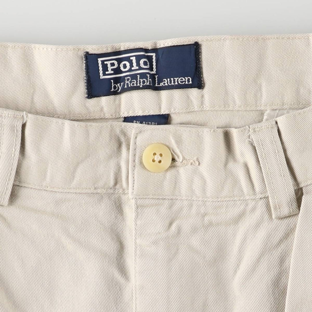 Ralph Lauren POLO by Ralph Lauren Two-pleat Chino Pants, Women's XL (W32) cotton Beige type Vintage Second Hand