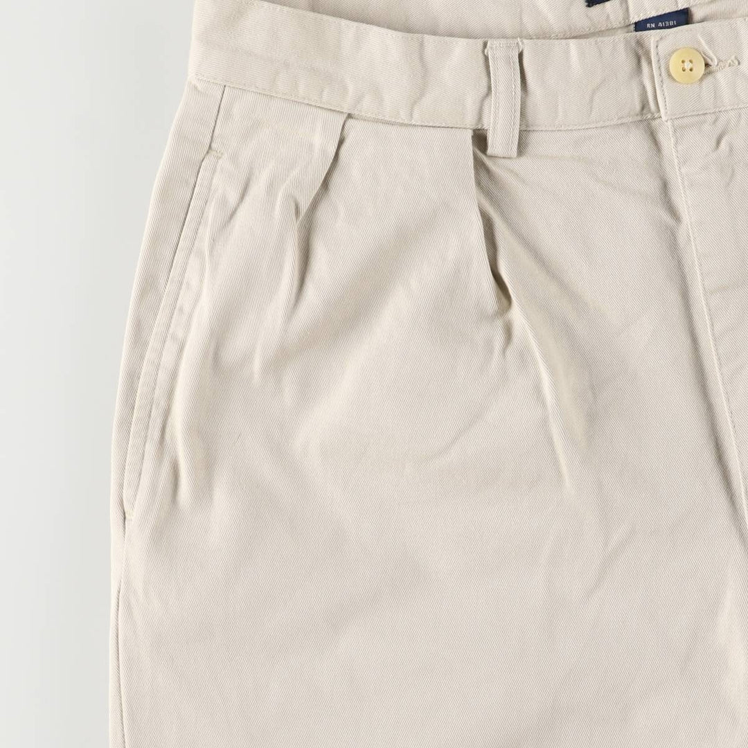 Ralph Lauren POLO by Ralph Lauren Two-pleat Chino Pants, Women's XL (W32) cotton Beige type Vintage Second Hand
