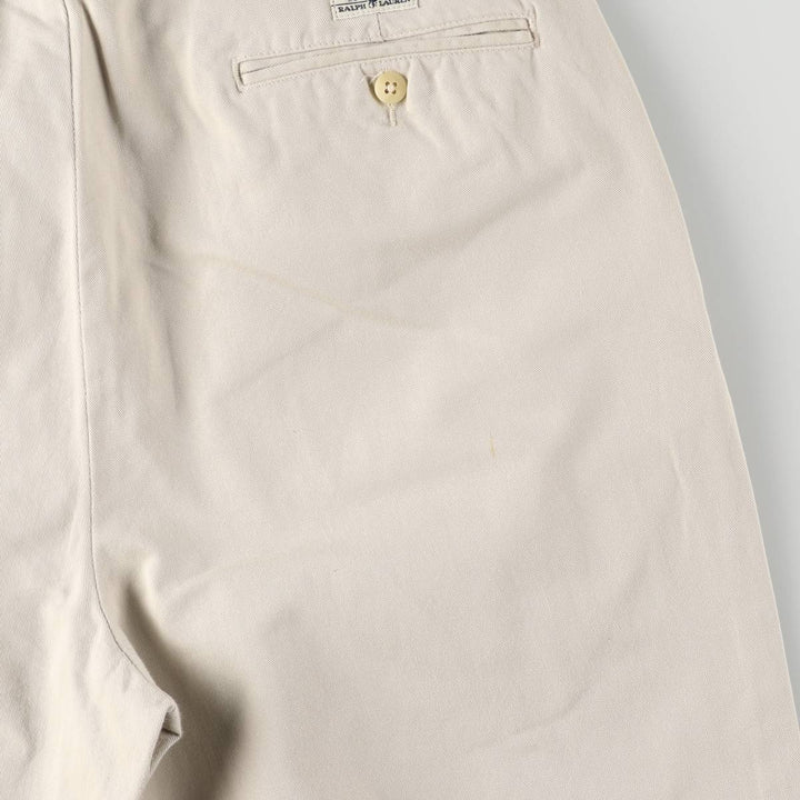 Ralph Lauren POLO by Ralph Lauren Two-pleat Chino Pants, Women's XL (W32) cotton Beige type Vintage Second Hand