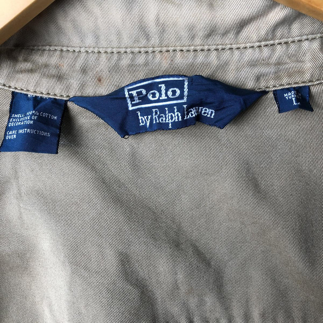 Ralph Lauren POLO by Ralph Lauren Swing Top Sports Jacket Men's L size cotton Khaki type beige Vintage Second Hand