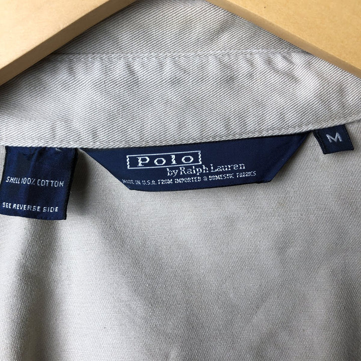 90'S Polo by Ralph Lauren swing top sports jacket, made in the USA, men's size M, vintage cotton Beige type Vintage Second Hand