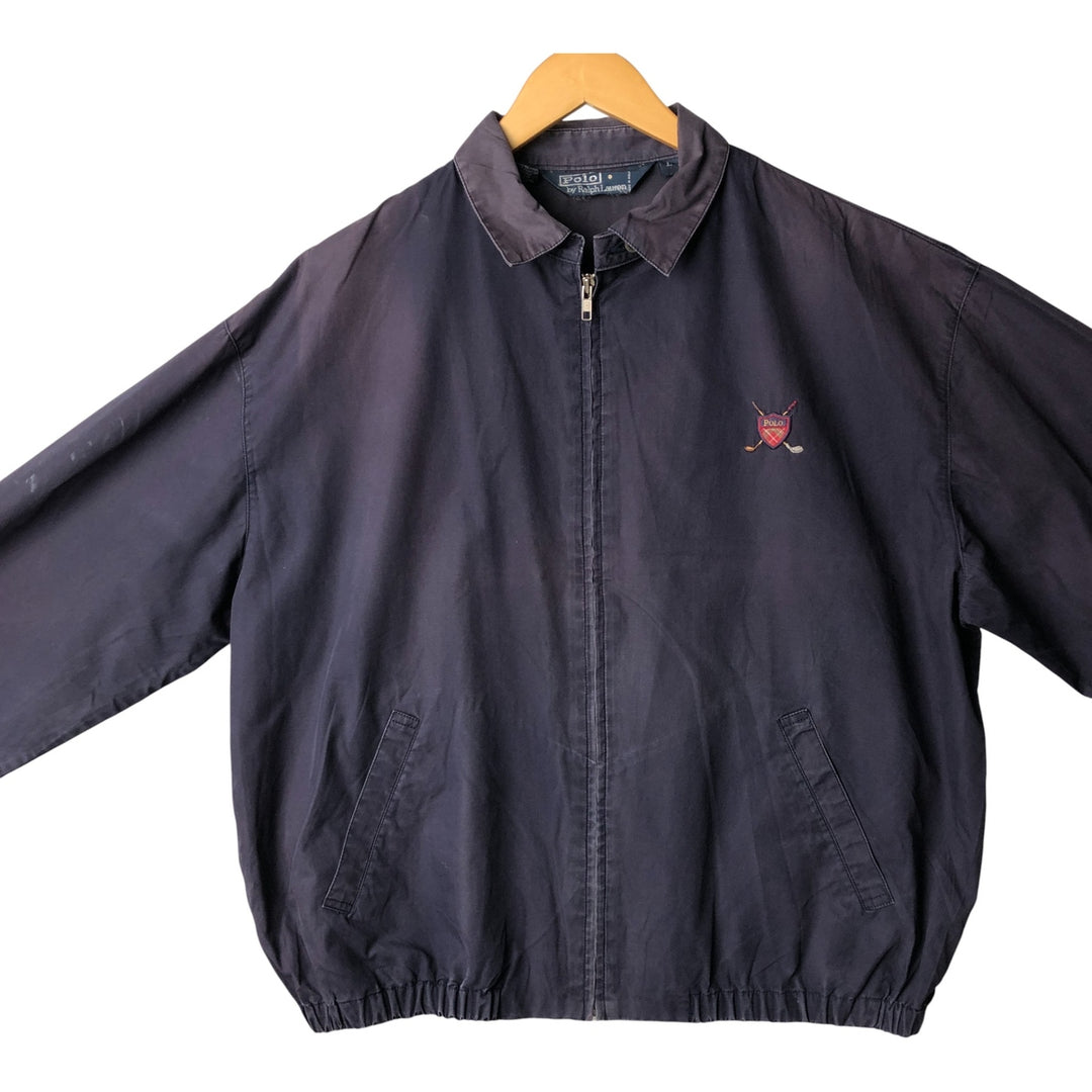 Ralph Lauren POLO by Ralph Lauren Swing Top Sports Jacket Men's L size cotton navy blue type Vintage Second Hand