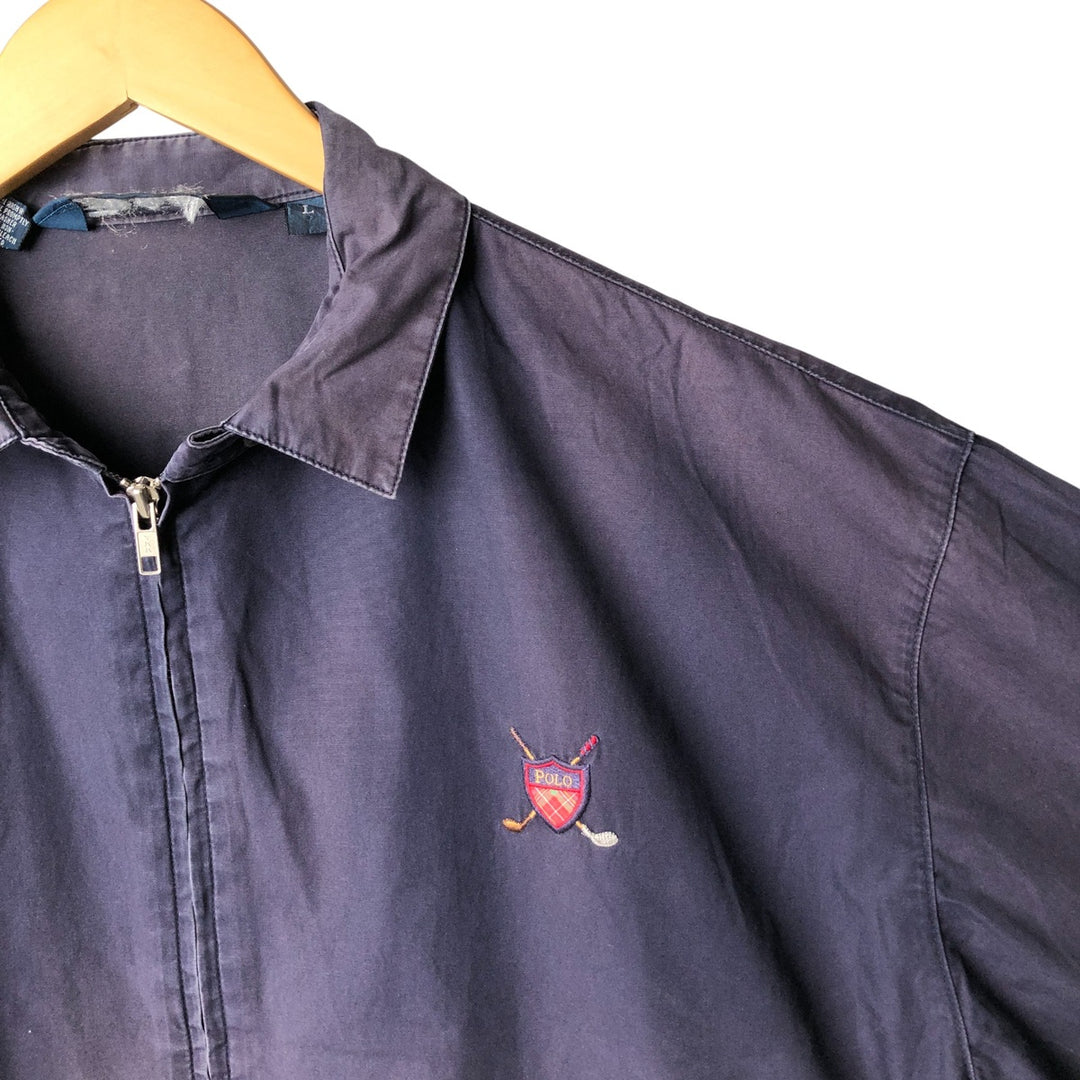 Ralph Lauren POLO by Ralph Lauren Swing Top Sports Jacket Men's L size cotton navy blue type Vintage Second Hand