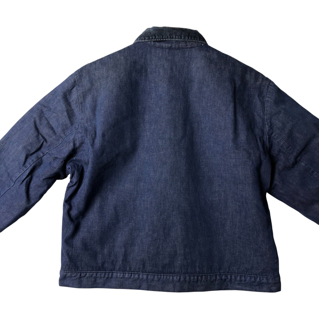 Vintage bat-dyed denim work jacket, size L, men's unclear navy blue type Vintage Second Hand