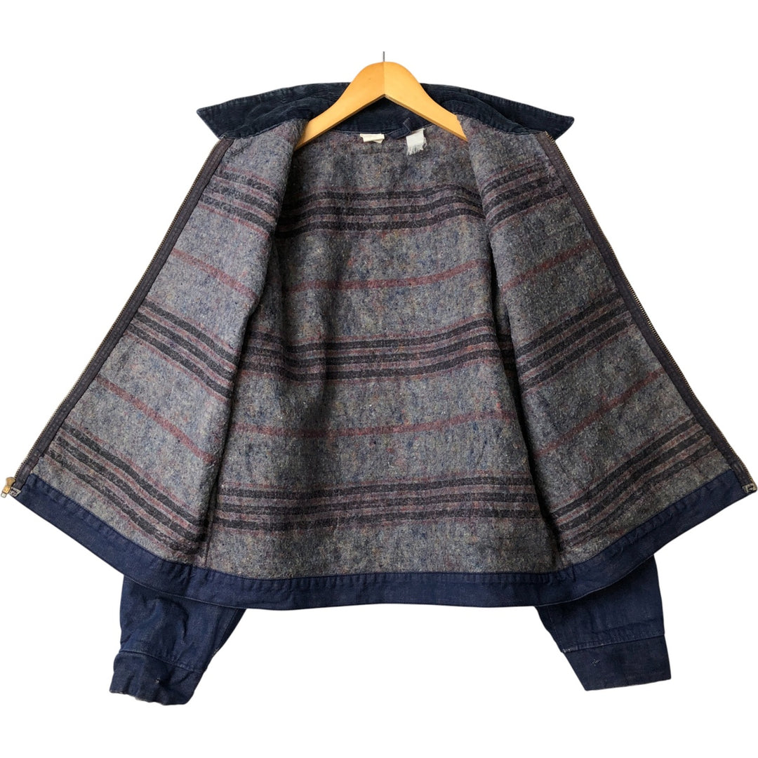Vintage bat-dyed denim work jacket, size L, men's unclear navy blue type Vintage Second Hand