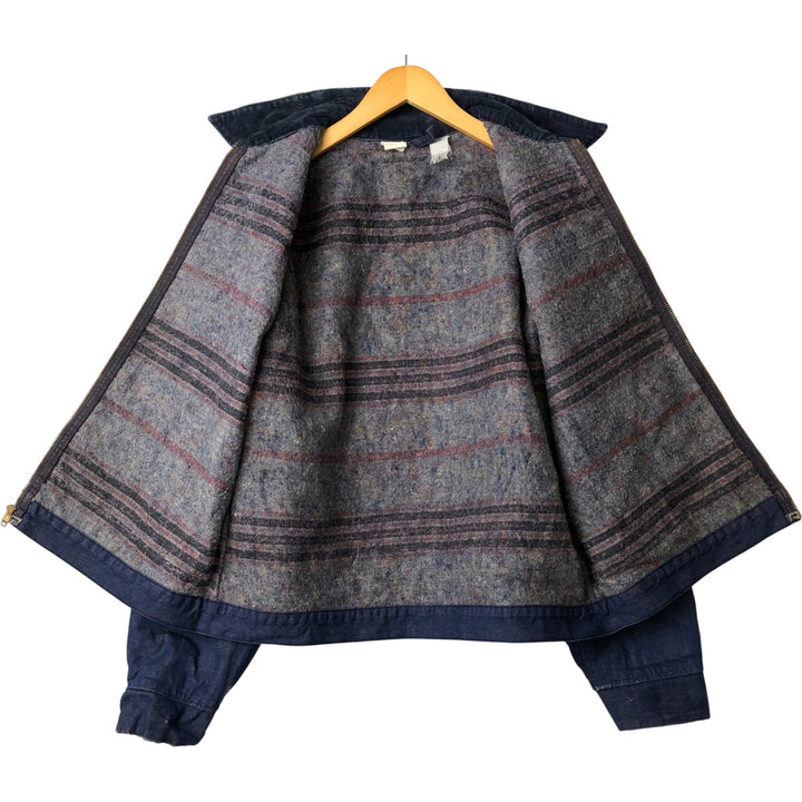 Vintage bat-dyed denim work jacket, size L, men's unclear navy blue type Vintage Second Hand