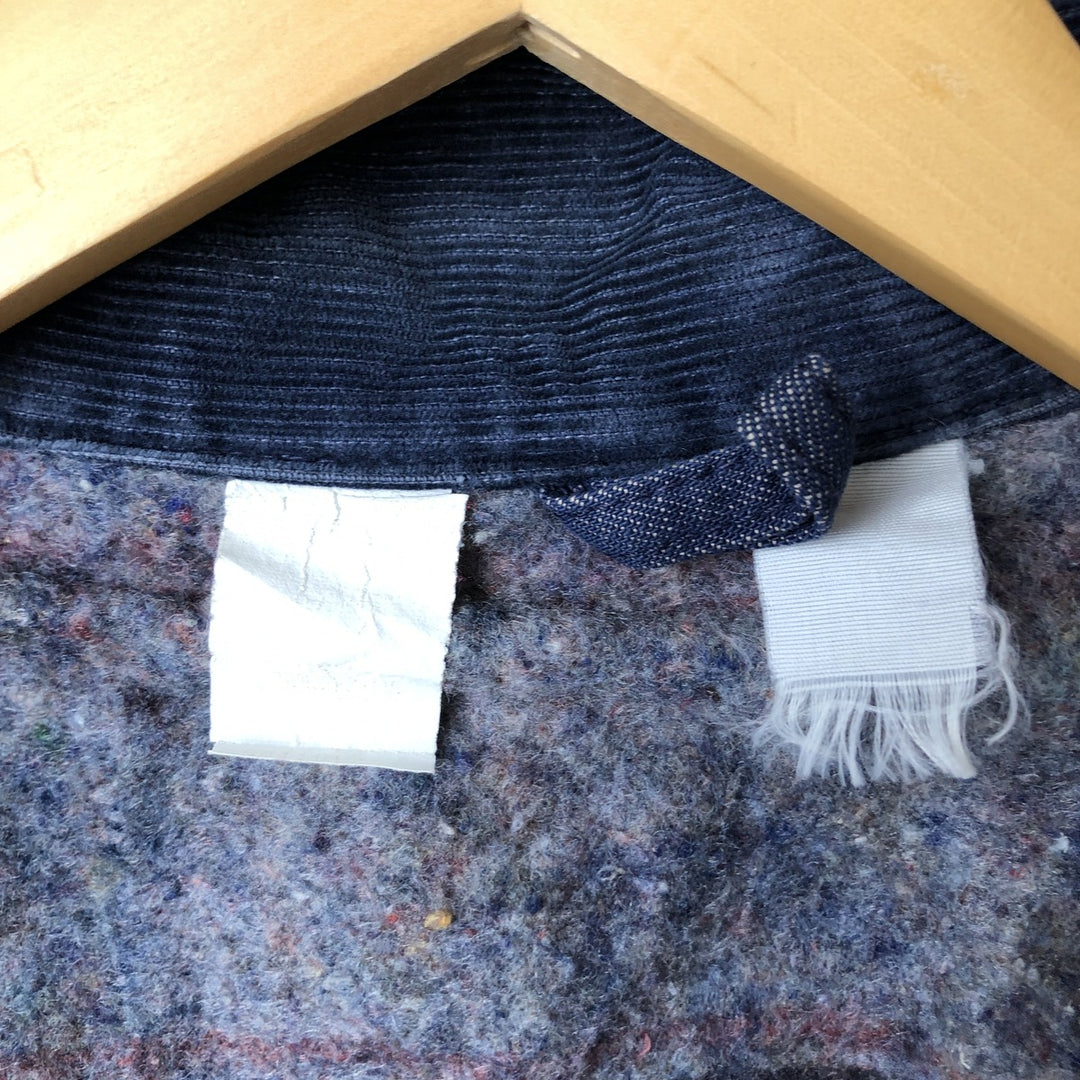 Vintage bat-dyed denim work jacket, size L, men's unclear navy blue type Vintage Second Hand