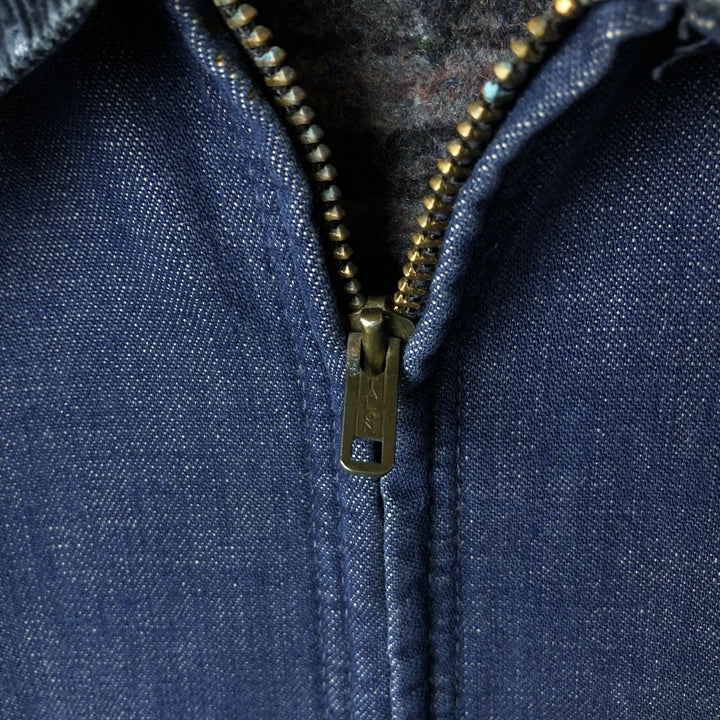 Vintage bat-dyed denim work jacket, size L, men's unclear navy blue type Vintage Second Hand