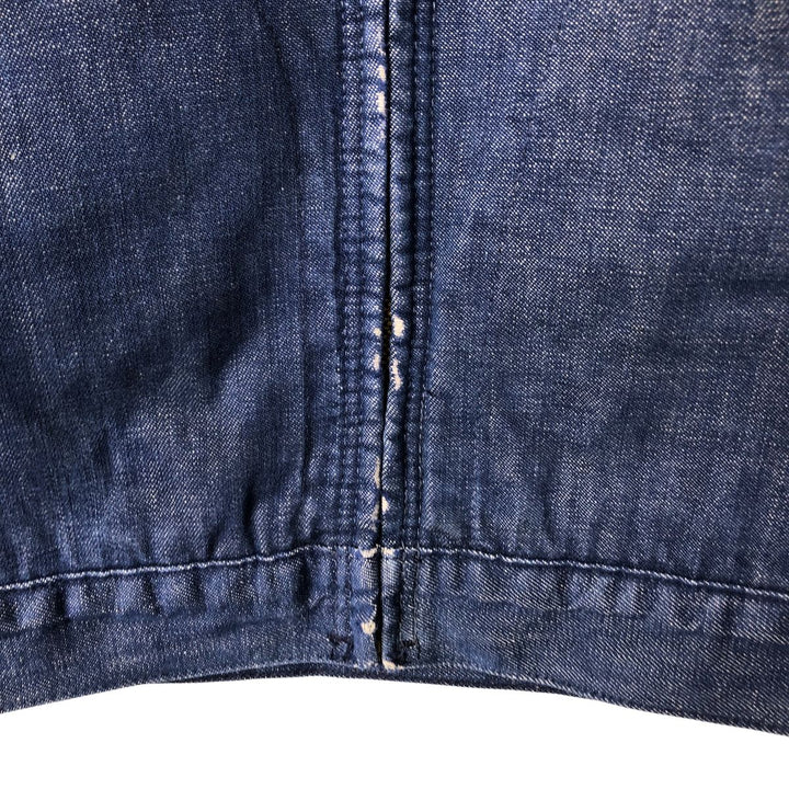 Vintage bat-dyed denim work jacket, size L, men's unclear navy blue type Vintage Second Hand