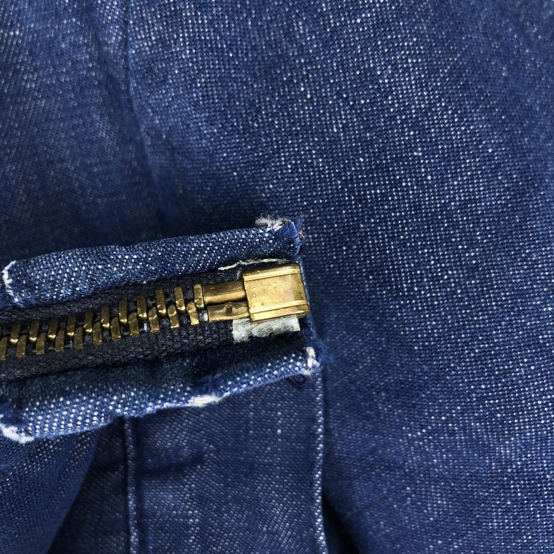 Vintage bat-dyed denim work jacket, size L, men's unclear navy blue type Vintage Second Hand