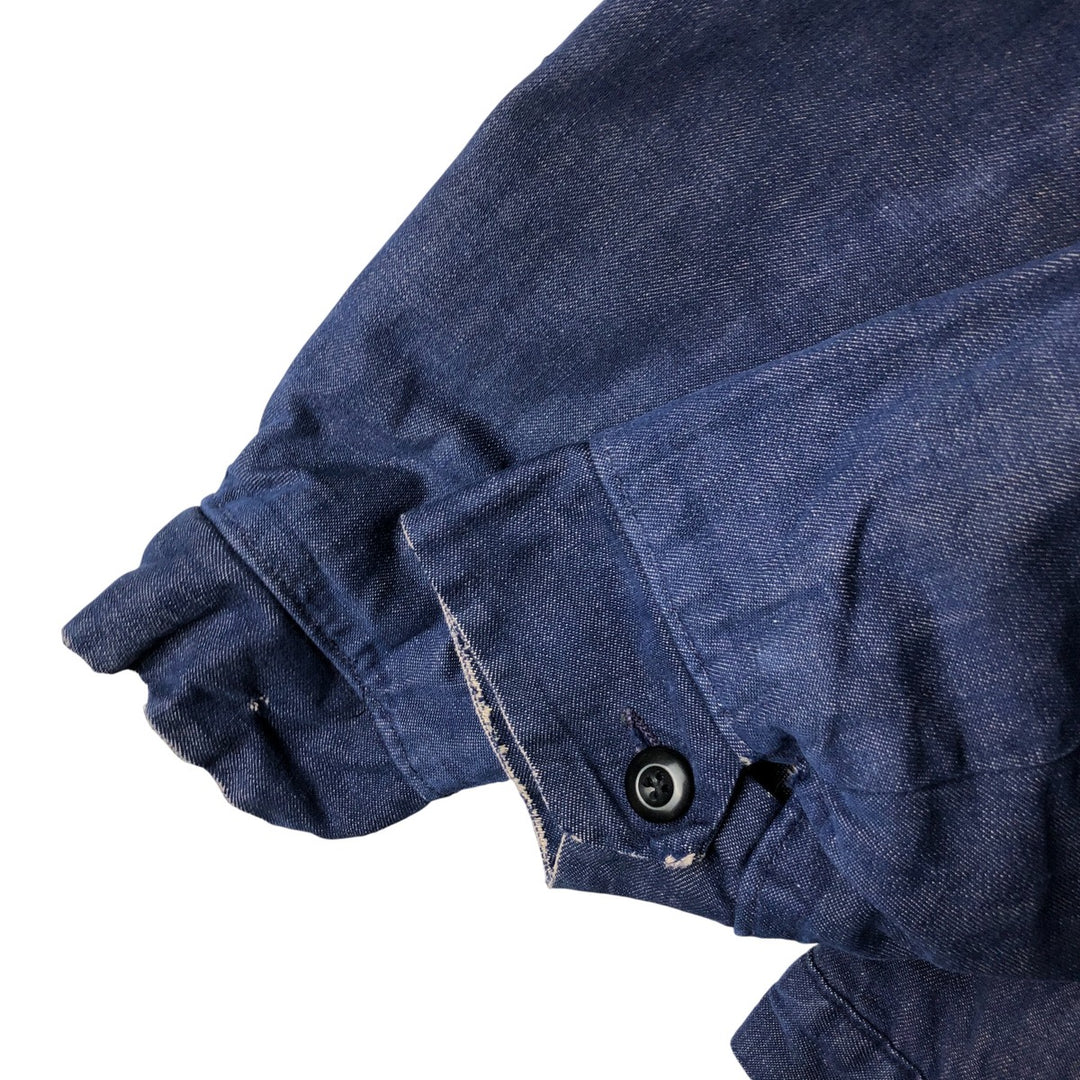 Vintage bat-dyed denim work jacket, size L, men's unclear navy blue type Vintage Second Hand