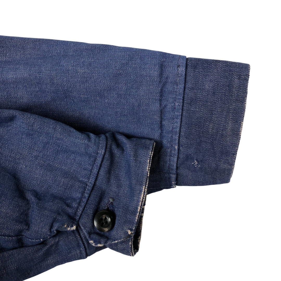 Vintage bat-dyed denim work jacket, size L, men's unclear navy blue type Vintage Second Hand