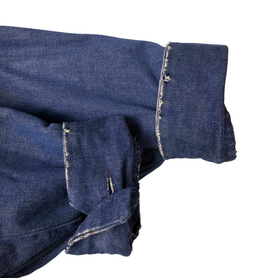 Vintage bat-dyed denim work jacket, size L, men's unclear navy blue type Vintage Second Hand