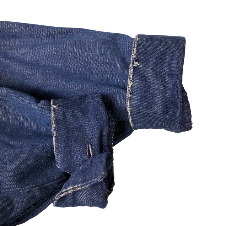 Vintage bat-dyed denim work jacket, size L, men's unclear navy blue type Vintage Second Hand