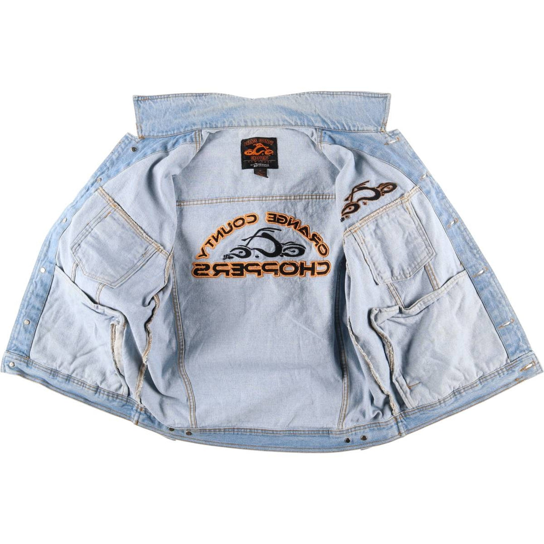 ORANGE COUNTY CHOPPERS denim jacket, size M, men's cotton blue type Vintage Second Hand