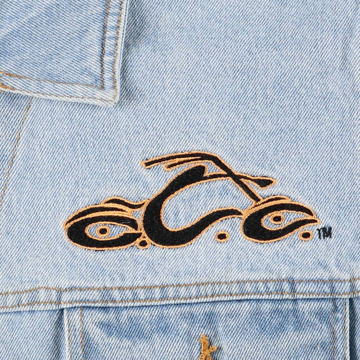 ORANGE COUNTY CHOPPERS denim jacket, size M, men's cotton blue type Vintage Second Hand