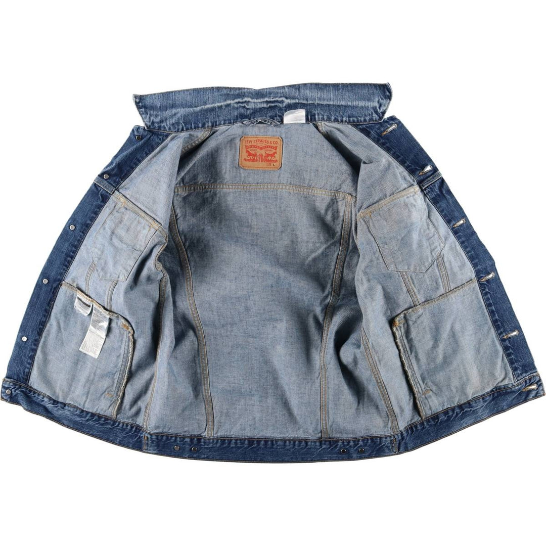 Levi's denim jacket, denim jacket, men's size L cotton blue type Vintage Second Hand
