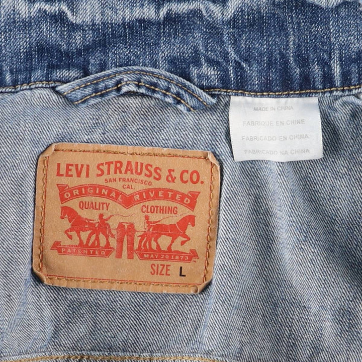 Levi's denim jacket, denim jacket, men's size L cotton blue type Vintage Second Hand