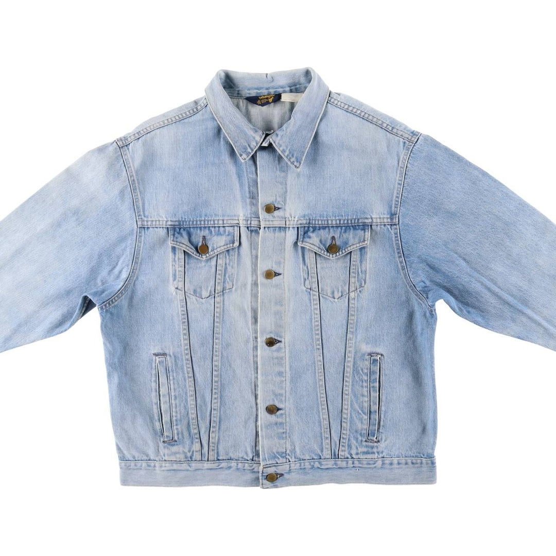 Vintage 1980'S Wrangler denim jacket with "Raging Horse" tag, made in the USA, men's size XL cotton blue type Vintage Second Hand