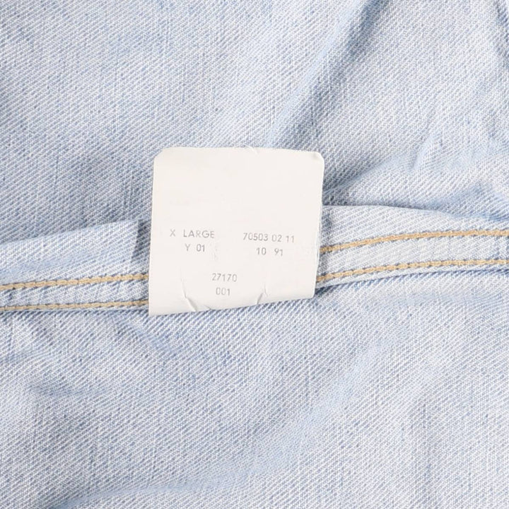 90'S Levi's 70503-0211 Denim Jacket, Men's Size XL, Vintage cotton blue type Vintage Second Hand