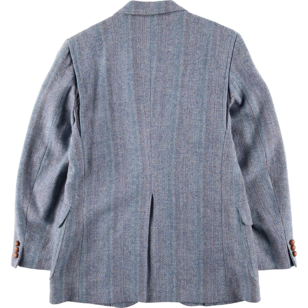 Vintage 1980'S Pendleton Striped Herringbone Wool Tailored Jacket, Made in USA, Men's Size Medium wool Blue type light blue Vintage Second Hand