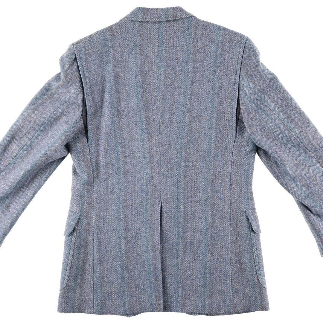 Vintage 1980'S Pendleton Striped Herringbone Wool Tailored Jacket, Made in USA, Men's Size Medium wool Blue type light blue Vintage Second Hand