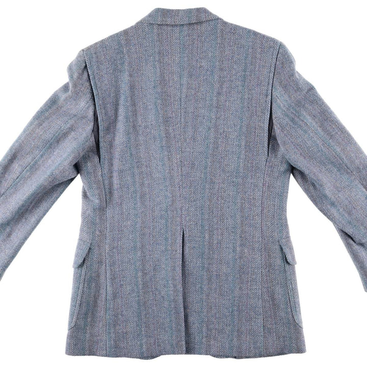 Vintage 1980'S Pendleton Striped Herringbone Wool Tailored Jacket, Made in USA, Men's Size Medium wool Blue type light blue Vintage Second Hand