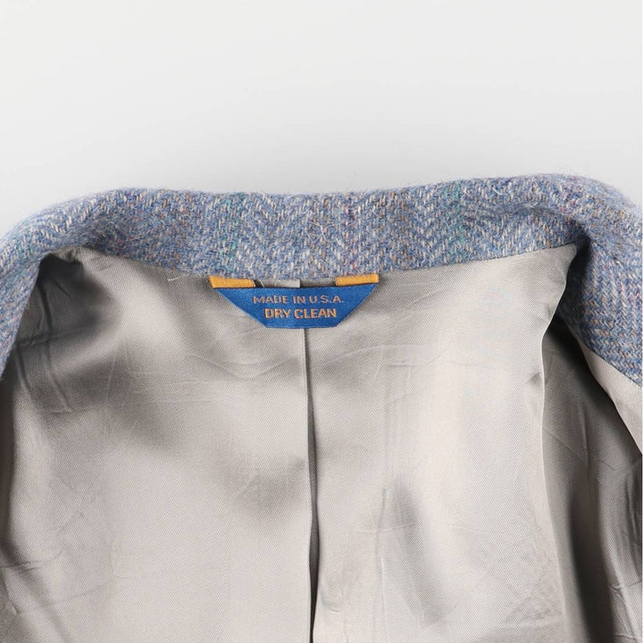 Vintage 1980'S Pendleton Striped Herringbone Wool Tailored Jacket, Made in USA, Men's Size Medium wool Blue type light blue Vintage Second Hand