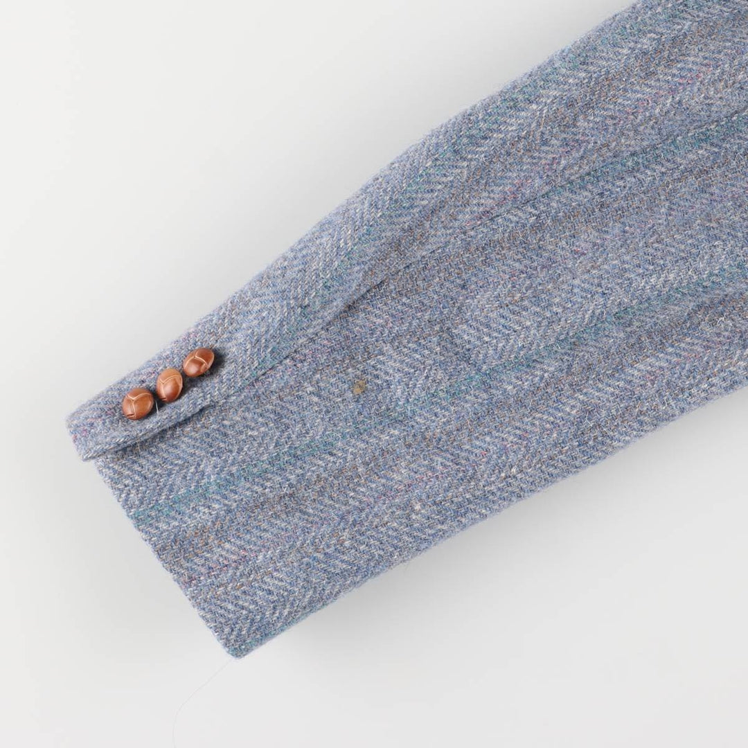 Vintage 1980'S Pendleton Striped Herringbone Wool Tailored Jacket, Made in USA, Men's Size Medium wool Blue type light blue Vintage Second Hand