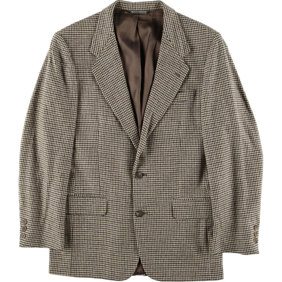 2000'S Banana Republic Houndstooth Pattern Wool Tailored Jacket, Made in USA, Men's Size M wool Beige type Vintage Second Hand