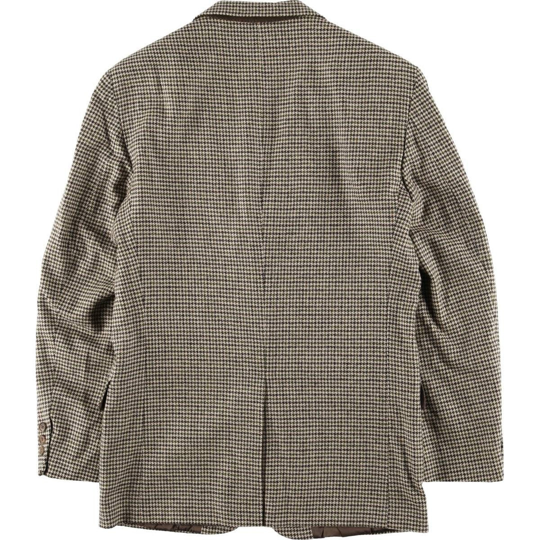 2000'S Banana Republic Houndstooth Pattern Wool Tailored Jacket, Made in USA, Men's Size M wool Beige type Vintage Second Hand