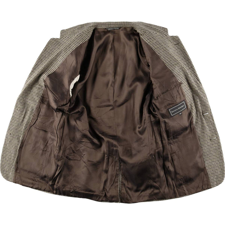 2000'S Banana Republic Houndstooth Pattern Wool Tailored Jacket, Made in USA, Men's Size M wool Beige type Vintage Second Hand