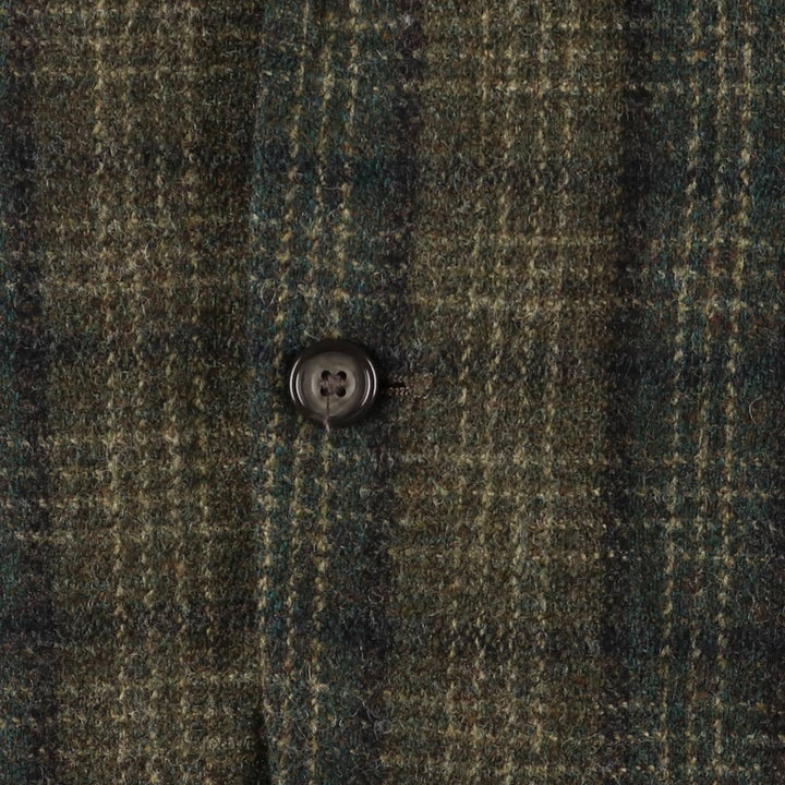 Eddie Bauer Check Pattern Wool Tailored Jacket, Made in USA, Men's Size XL wool Khaki type Vintage Second Hand